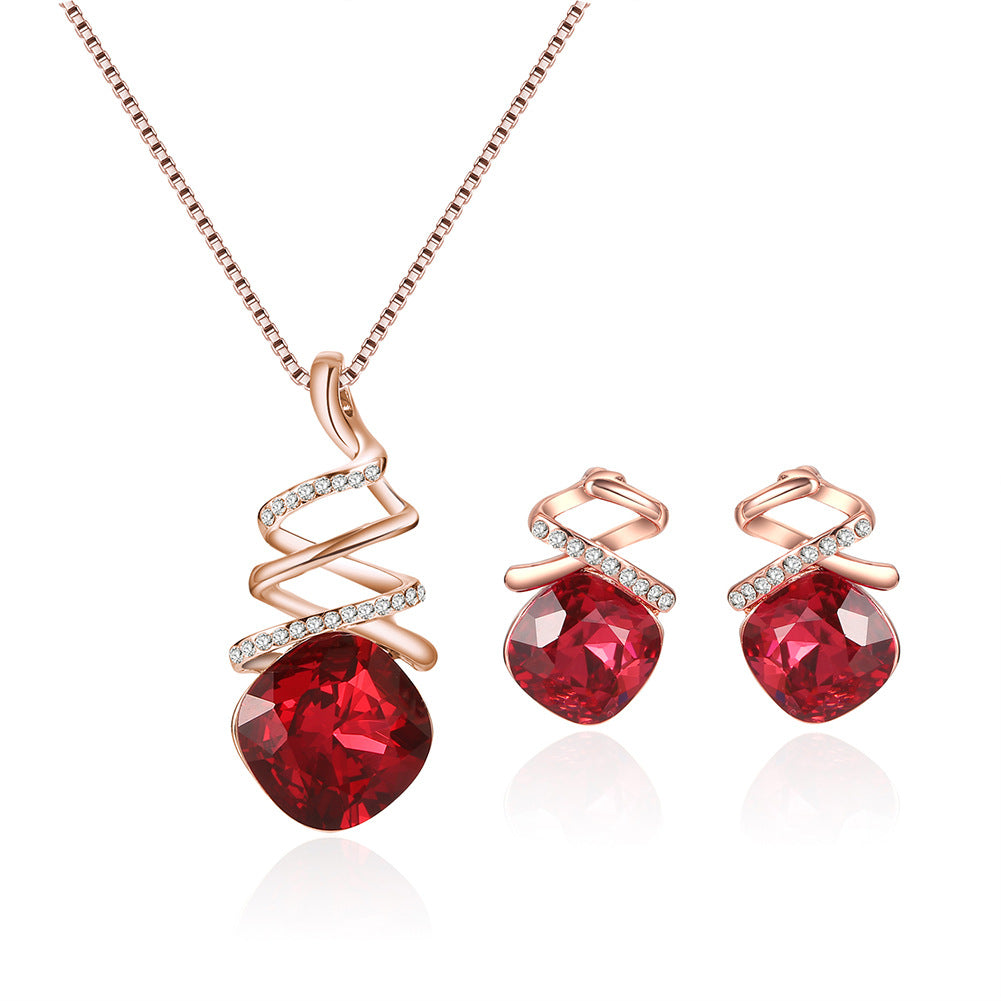 Radiant Bridal Jewelry Set: Stunning Necklace and Earring Duo for Your Perfect Day