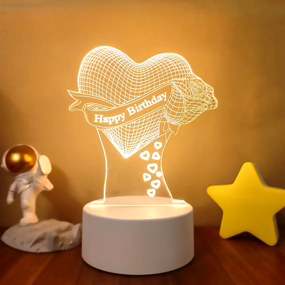 Transform Your Space with the 3D LED Night Light - A Creative Illusion Lamp for Home Decor