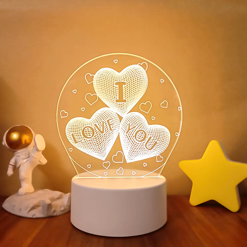 Transform Your Space with the 3D LED Night Light - A Creative Illusion Lamp for Home Decor