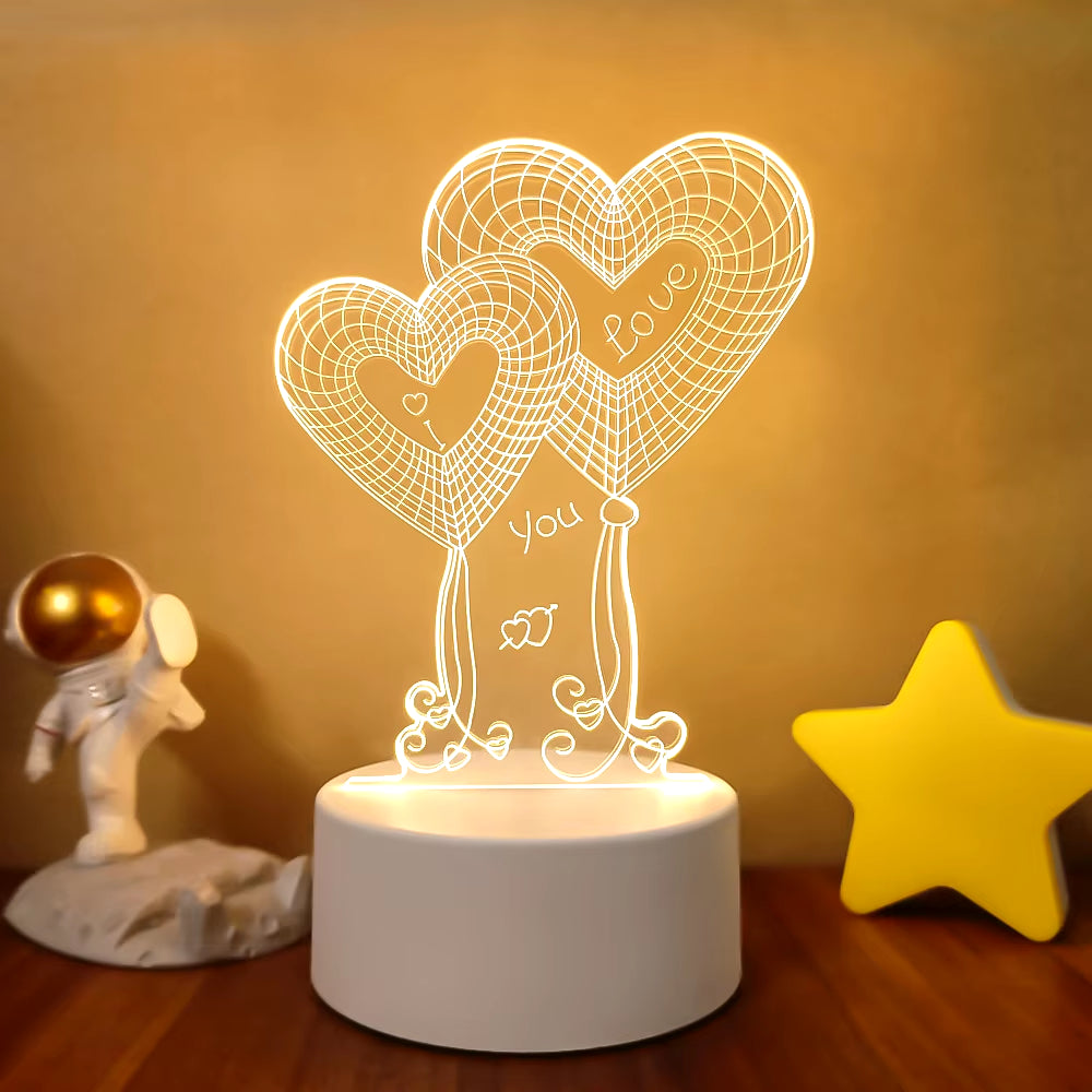 Transform Your Space with the 3D LED Night Light - A Creative Illusion Lamp for Home Decor