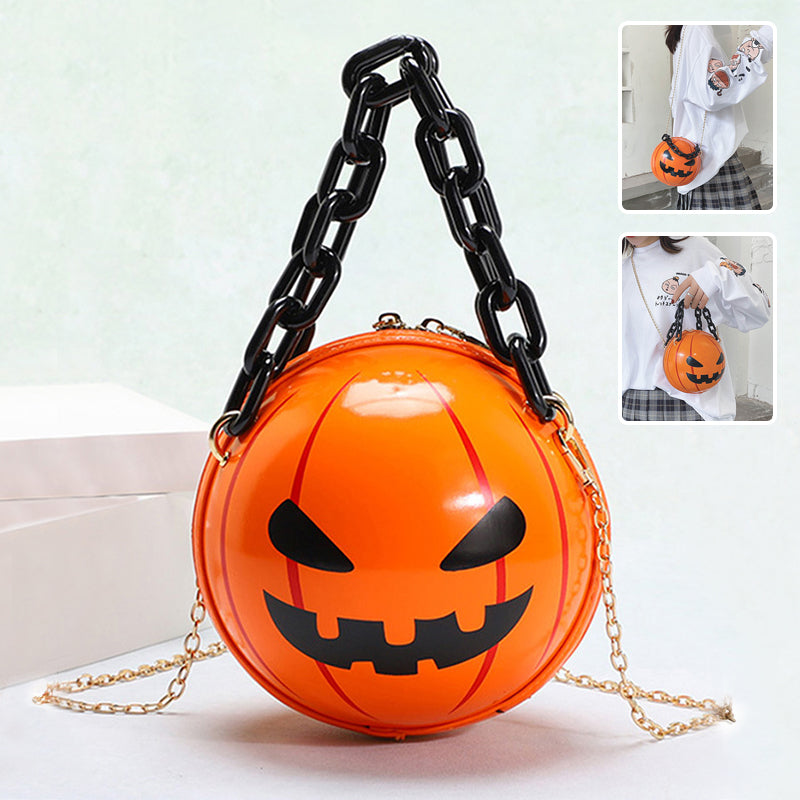 Spooktacular Halloween Pumpkin Handbags with Chain Strap - Fun and Functional Shoulder Bags for Kids and Adults