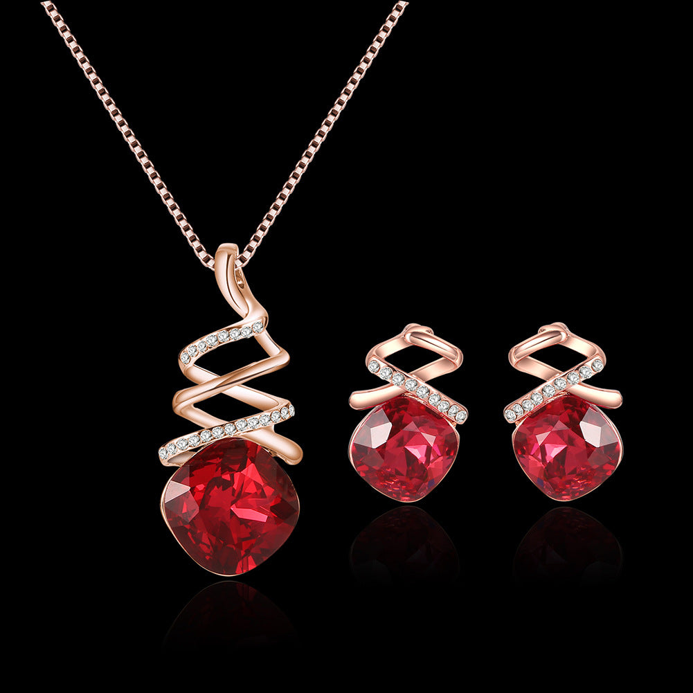 Radiant Bridal Jewelry Set: Stunning Necklace and Earring Duo for Your Perfect Day