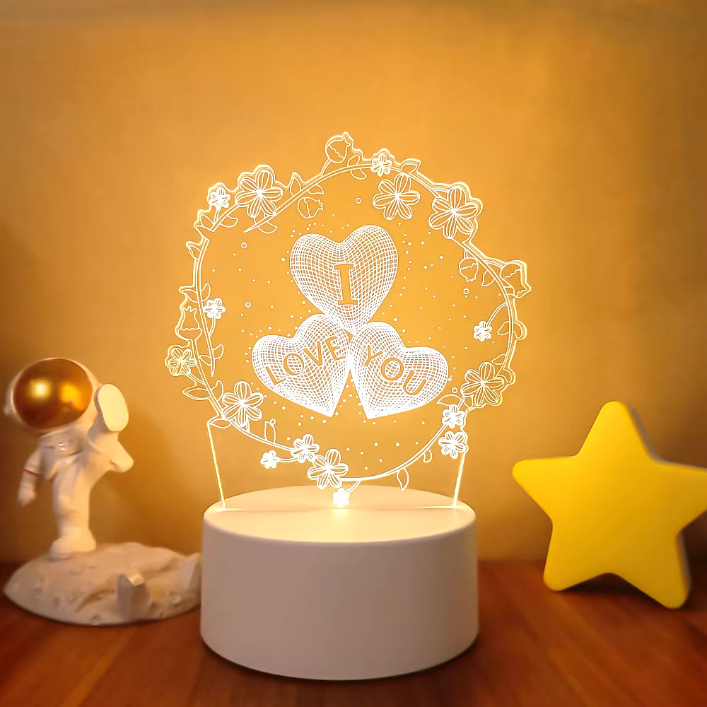Transform Your Space with the 3D LED Night Light - A Creative Illusion Lamp for Home Decor