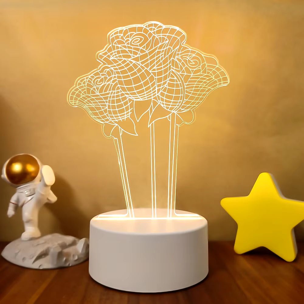 Transform Your Space with the 3D LED Night Light - A Creative Illusion Lamp for Home Decor