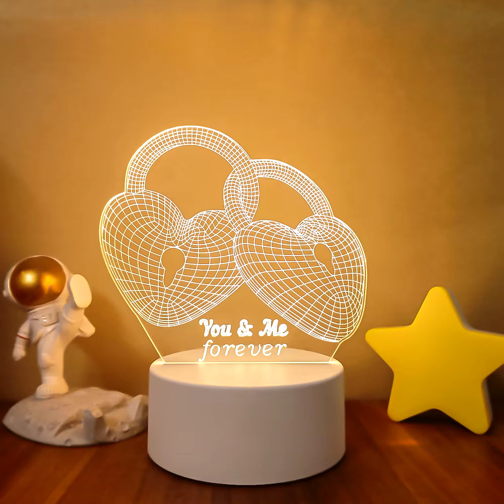 Transform Your Space with the 3D LED Night Light - A Creative Illusion Lamp for Home Decor