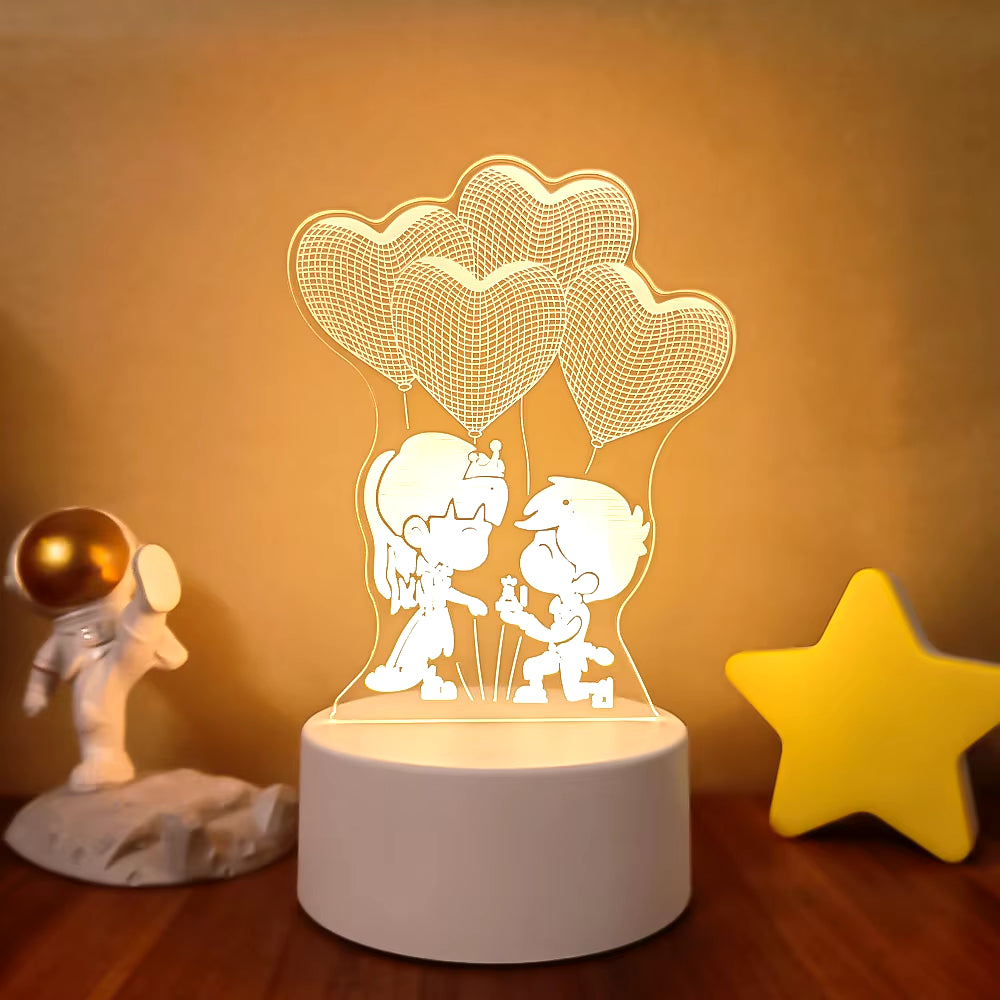 Transform Your Space with the 3D LED Night Light - A Creative Illusion Lamp for Home Decor