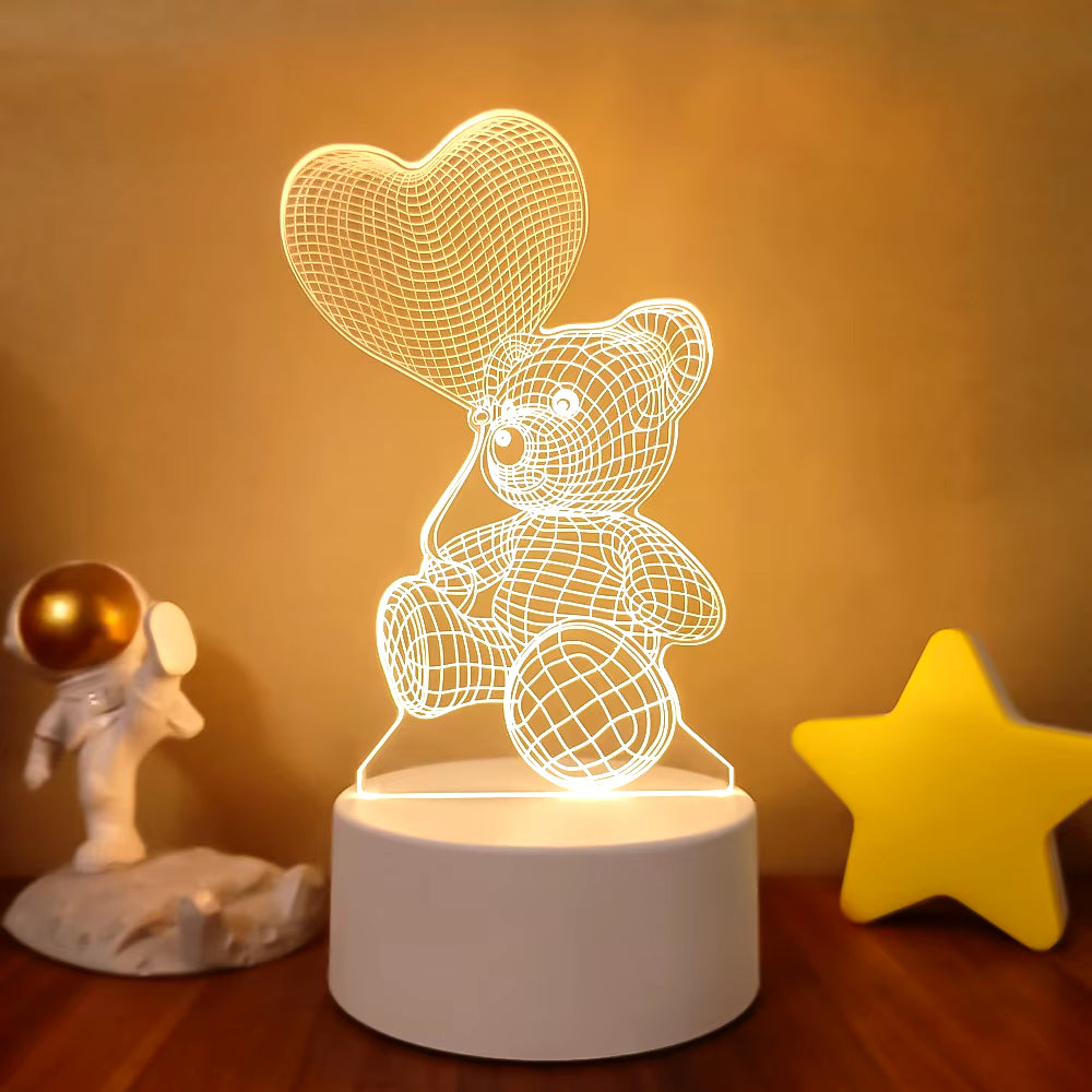 Transform Your Space with the 3D LED Night Light - A Creative Illusion Lamp for Home Decor